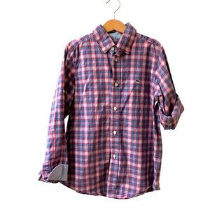 Lacoste Boys Button Down Plaid LS Shirt